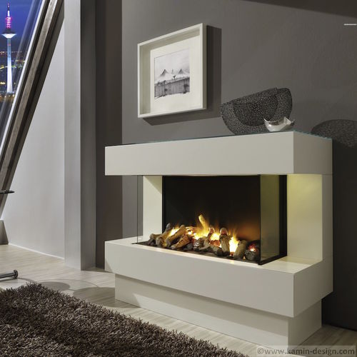 Электрический камин - CONCEPT 4 EL MIT ZUSCHALTBARER HEIZUNG - Kamin-Design GmbH & Co KG Ingolstadt - встраиваемый / с 3 поверхностями / с закрытой топкой