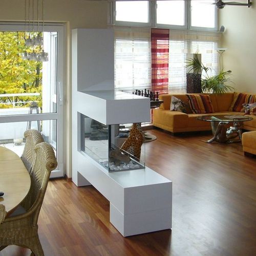 Электрический камин - ASPECT L100 - Kamin-Design GmbH & Co KG Ingolstadt - напольный / с 3 поверхностями / с открытой топкой