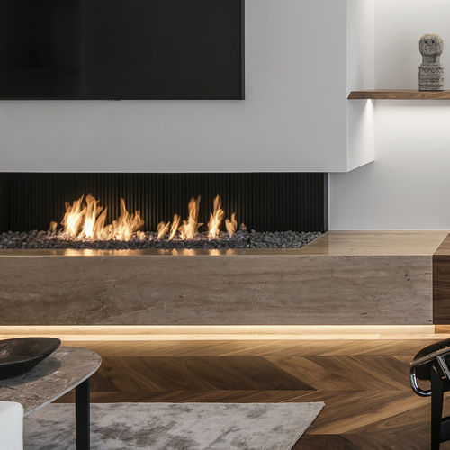 Газовый камин - URBAN - Metalfire Architectural fireplaces - встраиваемый / с 2-мя поверхностями / с открытой топкой