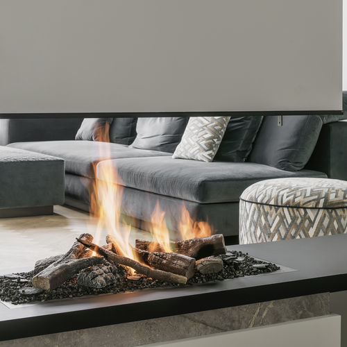 Газовый камин - URBAN - Metalfire Architectural fireplaces - встраиваемый / центральный / с открытой топкой