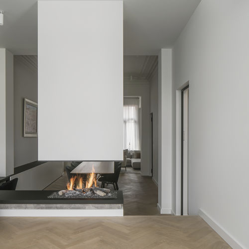 Газовый камин - URBAN - Metalfire Architectural fireplaces - отдельностоящий / центральный / с открытой топкой