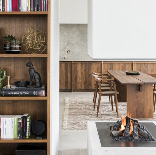 Газовый камин - URBAN MF G 4S BESPOKE - Metalfire Architectural fireplaces - напольный / напольный / центральный
