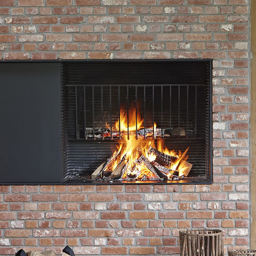 Дровяной камин - UNIVERSAL BBQ 1 - Metalfire Architectural fireplaces - встраиваемый / Односторонний / для сада
