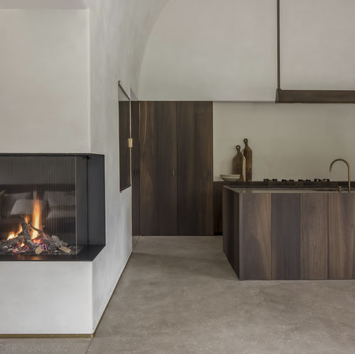 Камин на природном газе - AVENUE PLUS MF 700-60 GHE 2S - Metalfire Architectural fireplaces - пропановый / встроенный / угловой