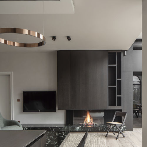 Камин на природном газе - AVENUE MF 1050-75 GHE 3S - Metalfire Architectural fireplaces - пропановый / встроенный / напольный