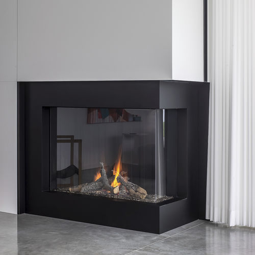 Газовый камин - AVENUE MF 1050-75 GHE 2S - Metalfire Architectural fireplaces - встраиваемый / угловой / с 2-мя поверхностями
