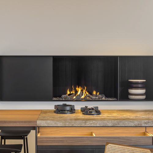 Камин на природном газе - URBAN MF 1050-75 G 1S + BESPOKE CONCEPT - Metalfire Architectural fireplaces - пропановый / встраиваемый / напольный