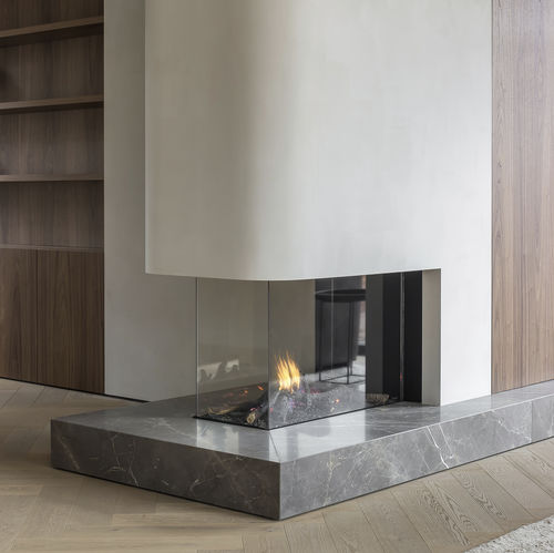 Камин на природном газе - AVENUE MF 900-60 GHE EXT 3S - Metalfire Architectural fireplaces - пропановый / встраиваемый / напольный