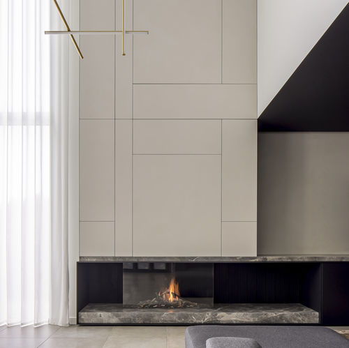Газовый камин - AVENUE MF 1050-60 GHE 3S - Metalfire Architectural fireplaces - встраиваемый / с 3 поверхностями / с закрытой топкой