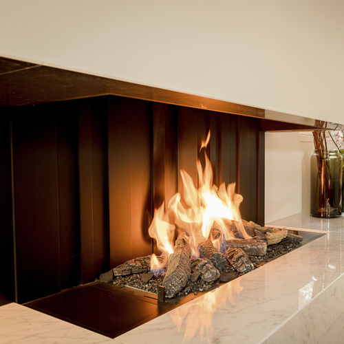 Газовый камин - URBAN MF BESPOKE G 3S  - Metalfire Architectural fireplaces - встраиваемый / Односторонний / с открытой топкой