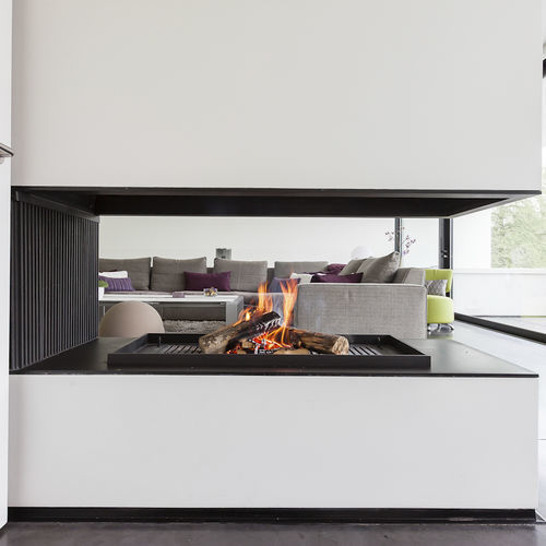 Дровяной камин - UNIVERSAL EXTENDED - Metalfire Architectural fireplaces - встраиваемый / с 3 поверхностями / с открытой топкой