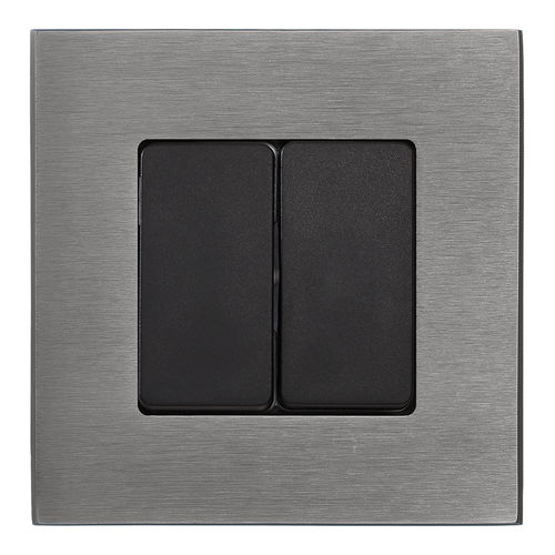 Переключатель нажимная кнопка - FEDE Switch & Light - встраиваемый / двойной / из матированной латуни