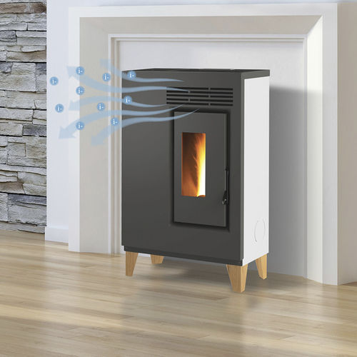 Печь-камин на пеллетах - ECO60H – PIEDINI LEGNO NATURALE - FAIR srl - 0-5 кВ / на ножках / современная