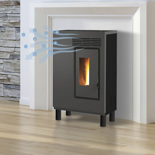 Печь-камин на пеллетах - ECO60H – PIEDINI LEGNO IN TINTA - FAIR srl - 0-5 кВ / на ножках / современная