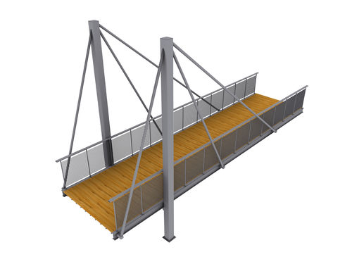 Мост из стали - CABLE STAYED - Janson Bridging - с подпоркой / сборный