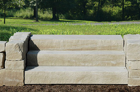 Прямая лестница - Indiana Limestone Company - с бетонными ступеньками / с каменными ступеньками / для наружного применения