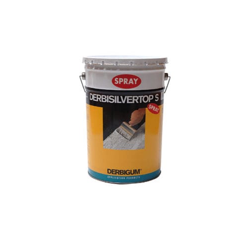 Защитная штукатурка - DERBISILVERTOP® SPRAY - Derbigum - для кровли / для металла / битумная