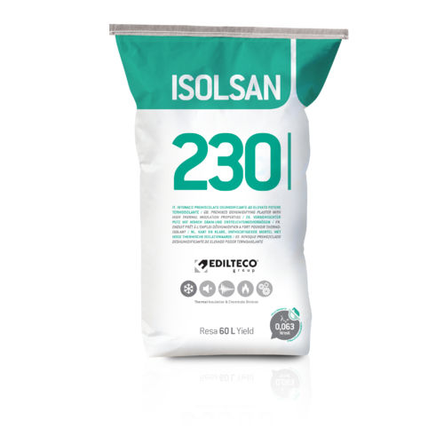Штукатурка влагопоглощения - ISOLSAN 230 - EDILTECO Group - термоизоляционная / для фасада / из гипса