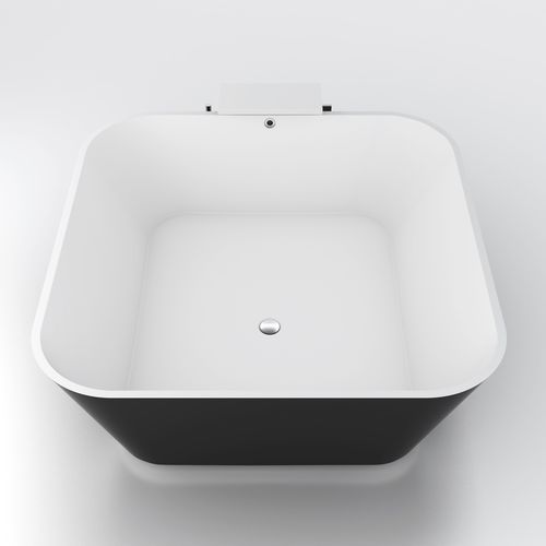 Квадратная ванна -  ALFA ESSENTIAL - HIDROBOX by absara - отдельностоящая / из Solid Surface / белая