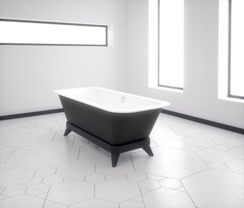 Ванна на ножках - ALFA ESSENTIAL 175x75 + PIES DECO - HIDROBOX by absara - из Solid Surface / белая / черная