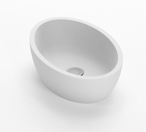 Настольная раковина - SPACE - HIDROBOX by absara - из Solid Surface / с регулируемым зеркалом / овальная