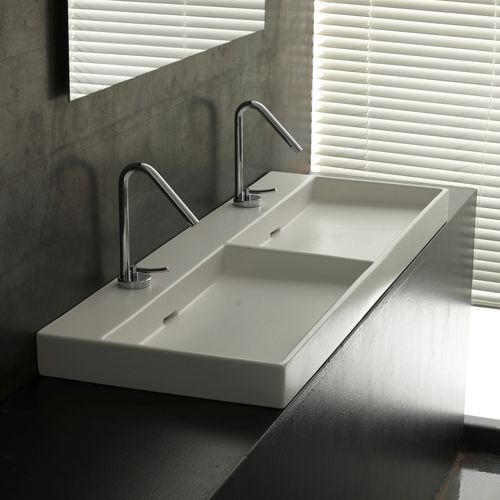 Настольная раковина - URBAN 120 - Ws Bath Collections - из керамики / двойная / прямоугольная