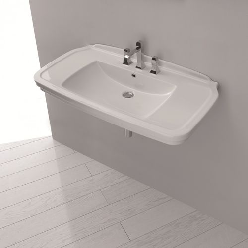 Подвесная раковина - NOVA 100 - Ws Bath Collections - из керамики / прямоугольная / современная