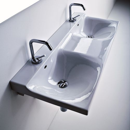 Подвесная раковина - BUDDY - Ws Bath Collections - из керамики / с умягчителем воды / двойная