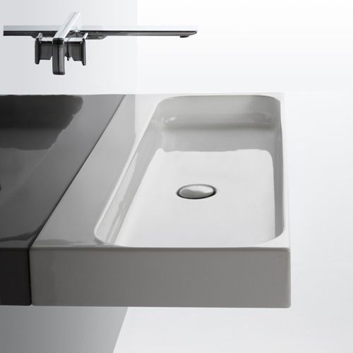 Подвесная раковина - UNIT 120 - Ws Bath Collections - из керамики / прямоугольная / современная