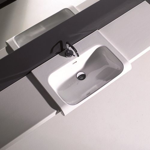Полуутопленная раковина - INKA 3411 - Ws Bath Collections - из керамики / с умягчителем воды / прямоугольная