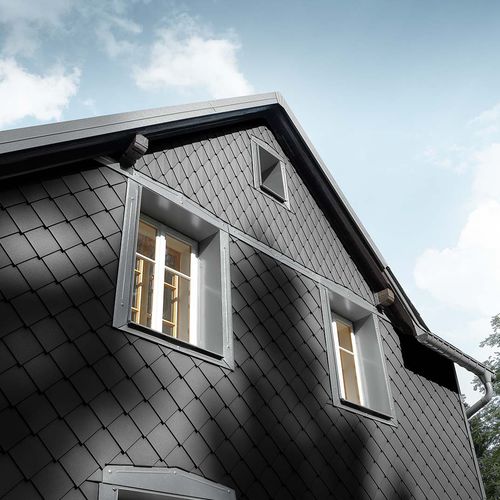 Чешуйчатая облицовка фасада - RHOMBOID 20X20 - PREFA Aluminiumprodukte GmbH - для алюминия / ромбовидная / имитация алюминия