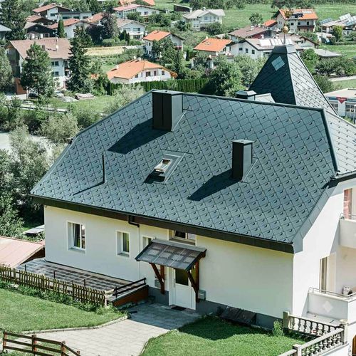 Ромбовидная черепица - RHOMBOID - PREFA Aluminiumprodukte GmbH - с замковым соединением / металлическая / красная