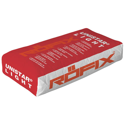 Клей для керамической плитки для затирки - UNISTAR® LIGHT - ROEFIX - для теплоизоляции снаружи ITE / для бетона / с известью
