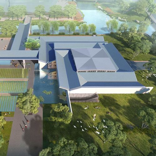 Скатная крыша - PANLONG TIANDI CULTURAL AND ARTS CENTRE - ZINTEK - из титан-цинкового сплава / имитация металла / герметичная