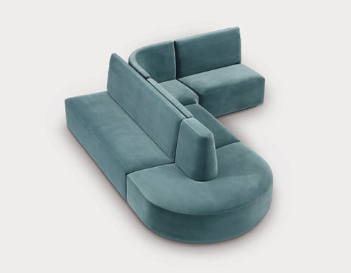 Модульный диван - BISTRO - HMD Furniture - современный / из ткани / синий
