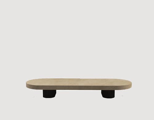 Современный журнальный столик - FROG - HMD Furniture - из дуба / из цемента / с основанием из древесины