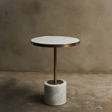 Современный вспомогательный столик - LOTO - HMD Furniture - из металла / из мрамора / из цемента