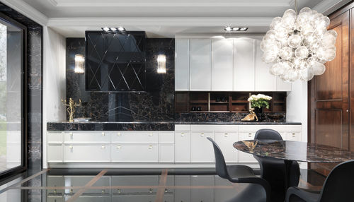 Современная кухня - D&Eacute;CO - CASTAGNA CUCINE - из орехового дерева / из стекла / из мрамора