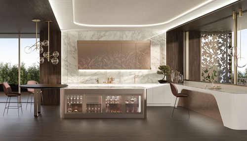 Современная кухня - SIXTIES - CASTAGNA CUCINE - из эбенового дерева / из стекла / из мрамора