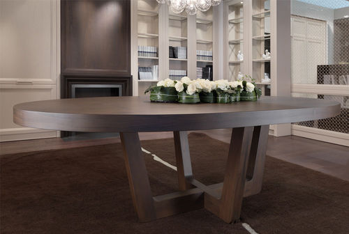 Современный стол - DUSE - CASTAGNA CUCINE - из орехового дерева / с основанием из ореха / овальный