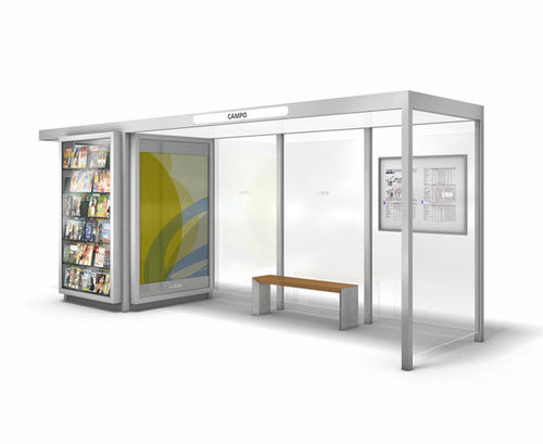 Крытая автобусная остановка из алюминия - CAMPO KIOSK - Wall AG