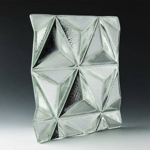 Закаленная стеклянная панель - CONVEX PINNACLE - Nathan Allan Glass Studios Inc - декорированная / эффект обледенения / для фасада