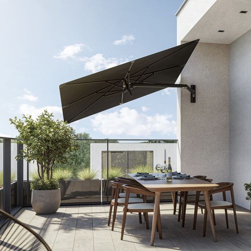 Квадратный зонт от солнца - Paraflex UX Full Black - Umbrosa - настенный / из Sunbrella® / из алюминия