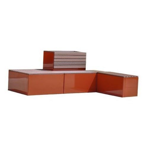Современная скамейка для сада - ATWOOD SEATING - Madrax/Thomas Steele - из переработанного пластика / со спинкой / без спинки