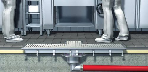 Щелевой лоток канализации - FERROFIX - KESSEL - из нержавеющей стали / для ванной комнаты