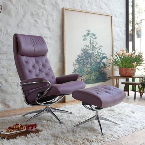 Современное кресло - METRO - Ekornes - из кожи / из ткани / с опорой для ступней