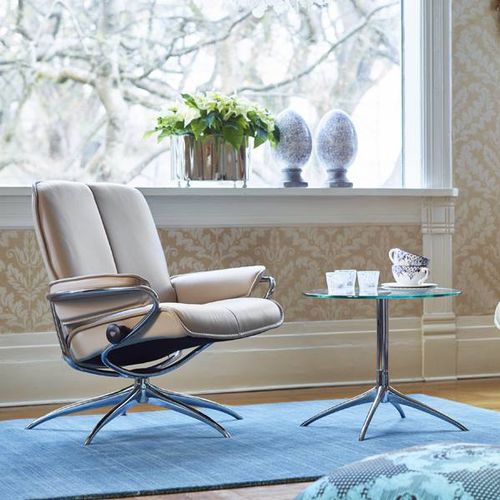 Современное кресло - CITY - Ekornes - из кожи / из ткани / из стали