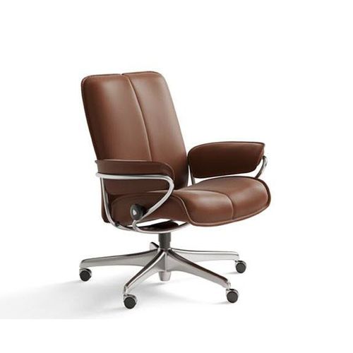 Современное кресло для офиса - CITY - Ekornes - из кожи / с регулируемым наклоном / коричневое
