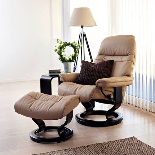 Современное кресло - SUNRISE - Ekornes - из кожи / из ткани / с опорой для ступней