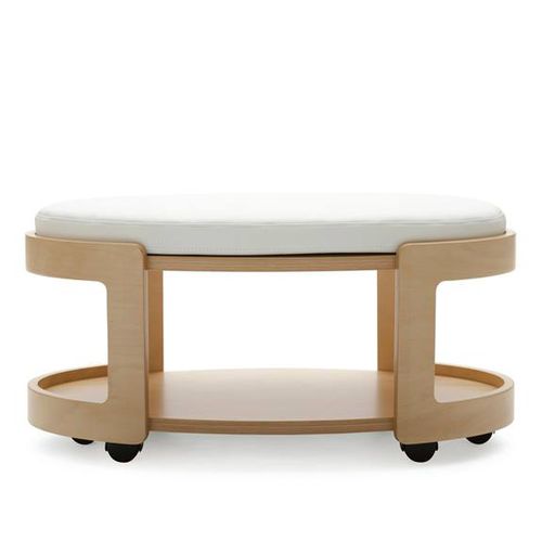 Современная оттоманка - Ekornes - из ткани / из кожи / из дерева